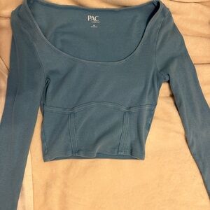 PacSun Blue Long Sleeve Crop Top